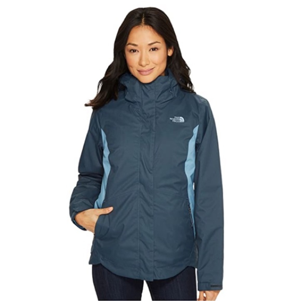 Like New North Face Mossbud Swirl Triclimate Jacket - Size Medium ink blue